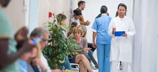 Doctor talking to a patient